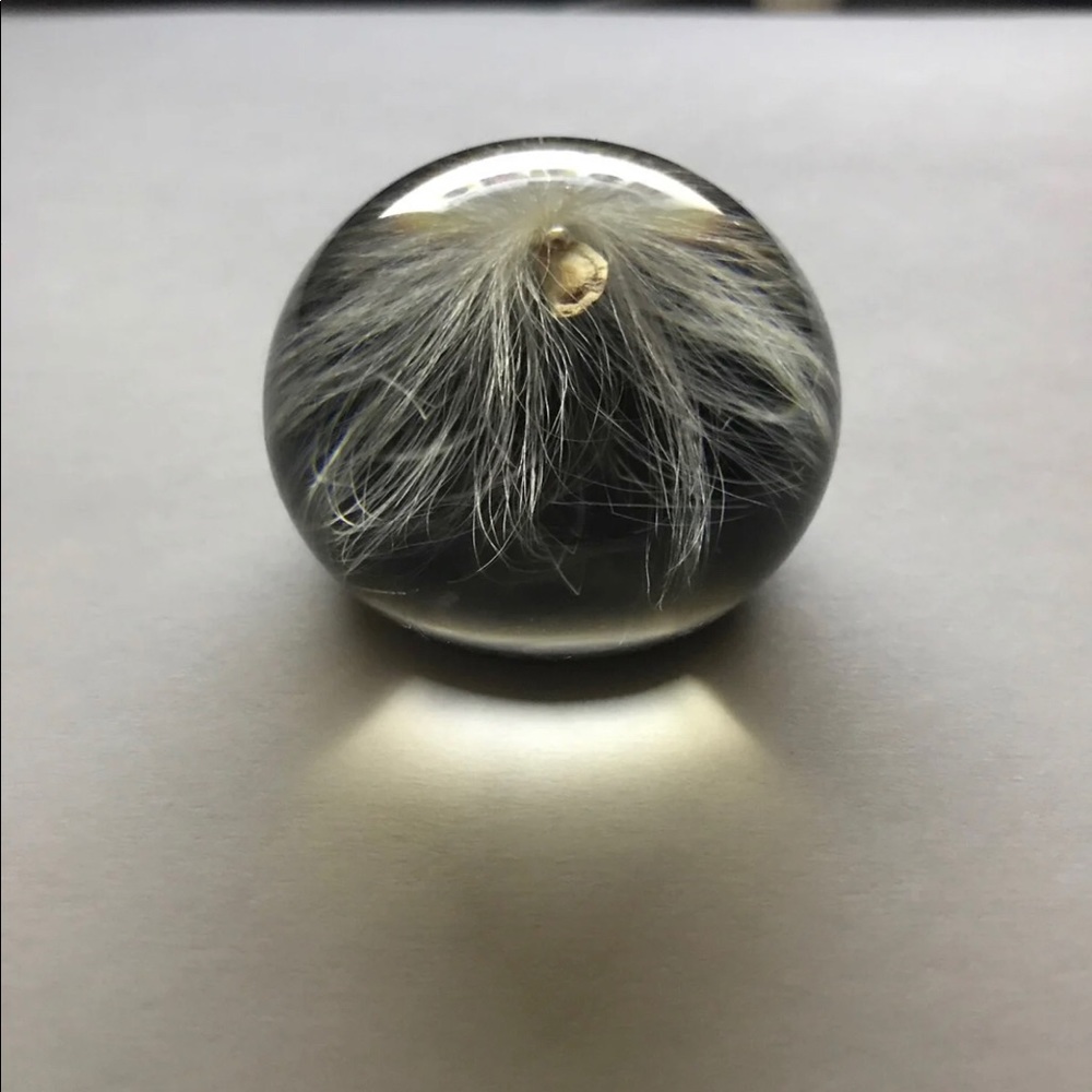 Vintage PolyQuartz Milkweed Paperweight